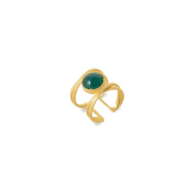 Bague en plaqué or et pierre véritabe