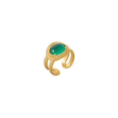 Bague en plaqué or et pierre véritabe