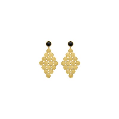 Boucles d'oreilles en plaqué or et pierre véritable