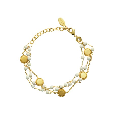 Bracelet Collection Constance Thalie en plaqué or et laque blanche