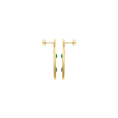 Boucles d'oreilles Collection Constance Gaia en plaqué or et agate