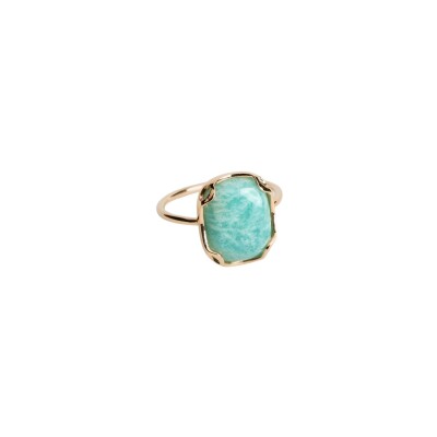 Bague en plaqué or et amazonite