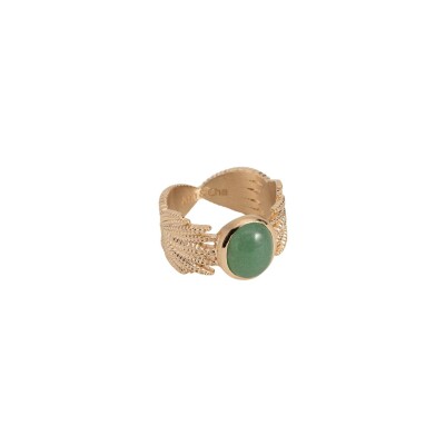 Bague en plaqué or et aventurine