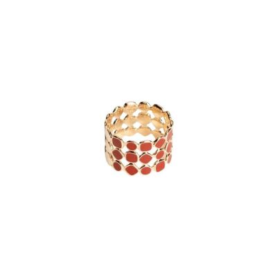 Bague en plaqué or et laque