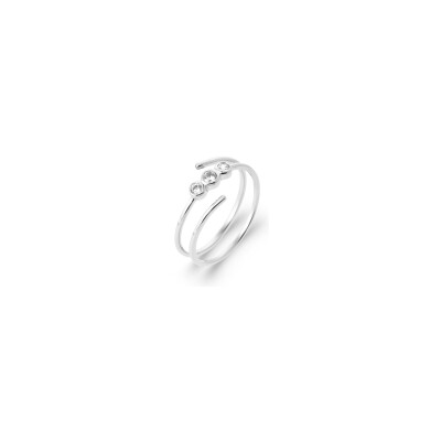 Bague en argent et oxyde de zirconium