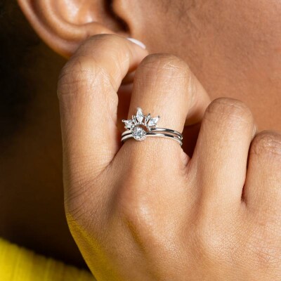 Bague en argent et oxyde de zirconium