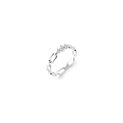 Bague en argent et oxyde de zirconium