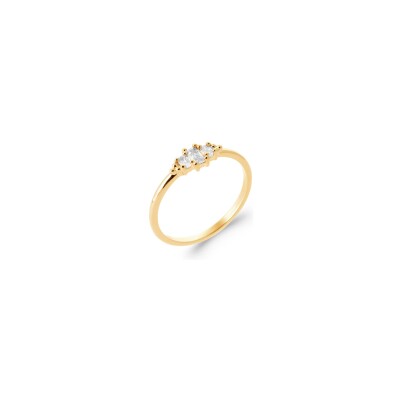 Bague en plaqué or et oxyde de zirconium