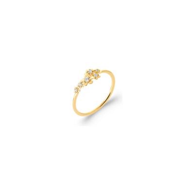Bague en plaqué or et oxyde de zirconium