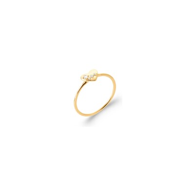 Bague en plaqué or et oxyde de zirconium