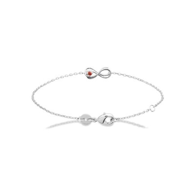 Bracelet en argent rhodié