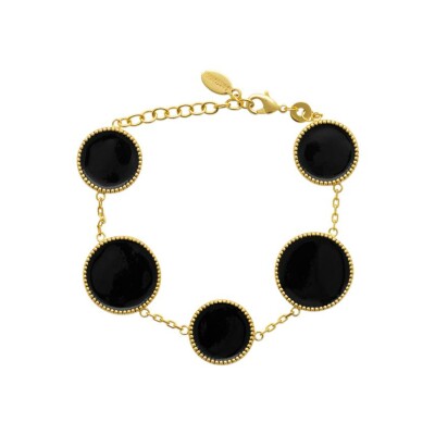 Bracelet en plaqué or et laque