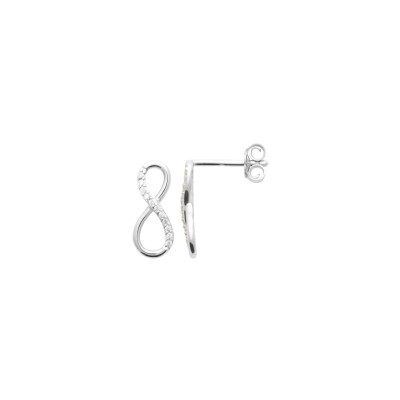 Boucles d'oreilles en argent rhodié et oxyde de zirconium