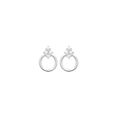 Boucles d'oreilles en argent rhodié et oxyde de zirconium