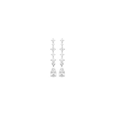 Boucles d'oreilles en argent rhodié et oxyde de zirconium