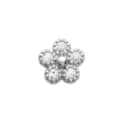 Mono boucle d'oreille en argent rhodié et oxyde de zirconium