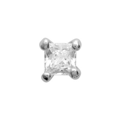 Mono boucle d'oreille en argent rhodié et oxyde de zirconium