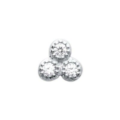 Mono boucle d'oreille en argent rhodié et oxyde de zirconium