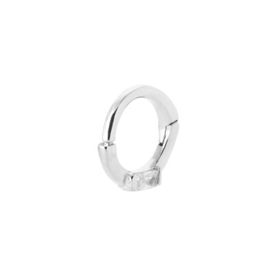 Créole en argent rhodié et oxyde de zirconium