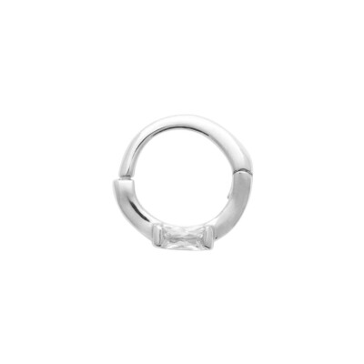 Créole en argent rhodié et oxyde de zirconium