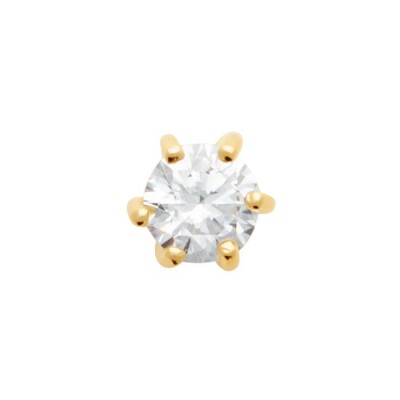 Mono boucle d'oreille en plaqué or et oxyde de zirconium