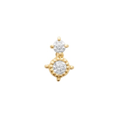 Mono boucle d'oreille en plaqué or et oxyde de zirconium