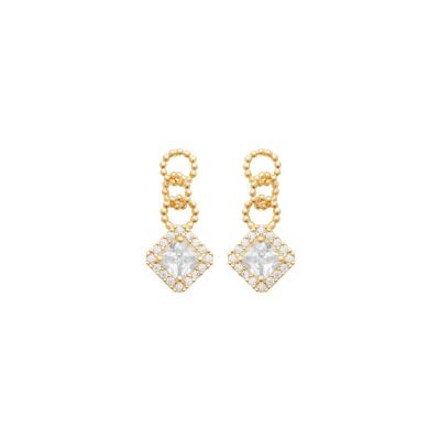 Boucles d'oreilles en plaqué or et oxyde de zirconium