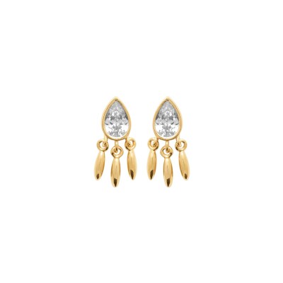 Boucles d'oreilles en plaqué or et oxyde de zirconium