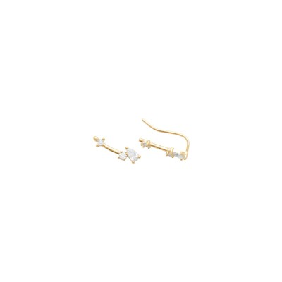 Boucles d'oreilles en plaqué or et oxyde de zirconium