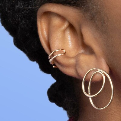 Boucles d'oreilles en plaqué or et oxyde de zirconium