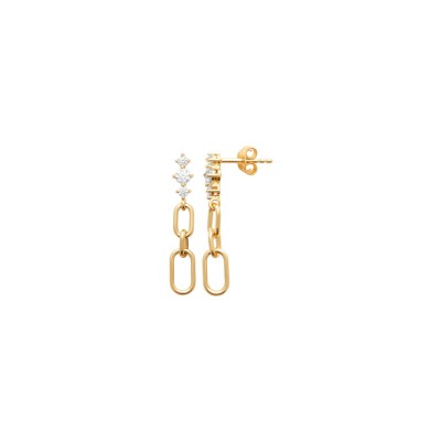 Boucles d'oreilles en plaqué or et oxyde de zirconium