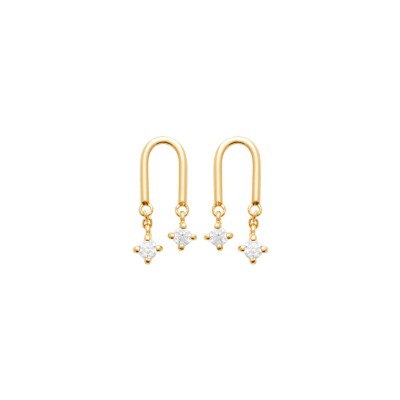 Boucles d'oreilles en plaqué or et oxyde de zirconium