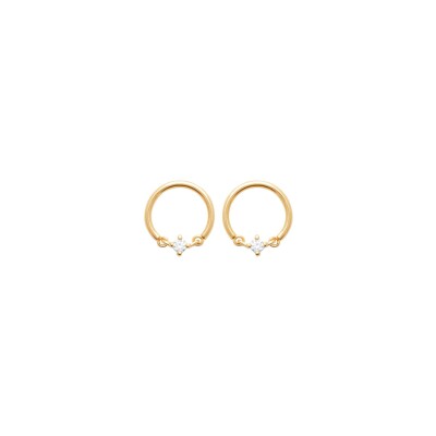 Boucles d'oreilles en plaqué or et oxyde de zirconium