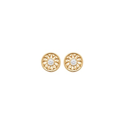 Boucles d'oreilles en plaqué or et oxyde de zirconium