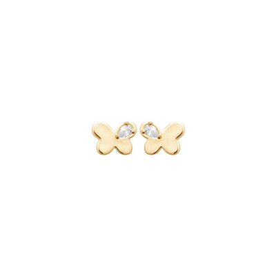 Boucles d'oreilles en plaqué or et oxyde de zirconium