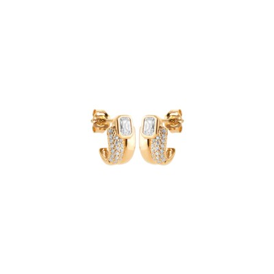 Boucles d'oreilles en plaqué or et oxyde de zirconium