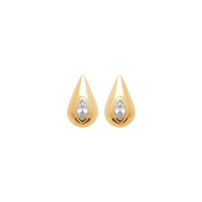 Boucles d'oreilles en plaqué or et oxyde de zirconium