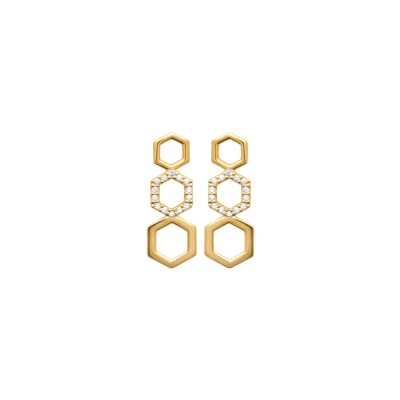Boucles d'oreilles en plaqué or et oxyde de zirconium
