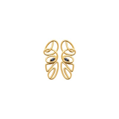Boucles d'oreilles en plaqué or et pierre synthétique