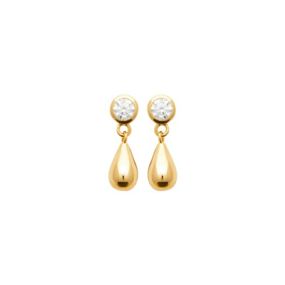 Boucles d'oreilles en plaqué or et oxyde de zirconium