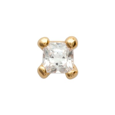 Mono boucle d'oreille en plaqué or et oxyde de zirconium