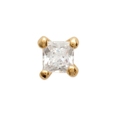 Mono boucle d'oreille en plaqué or et oxyde de zirconium