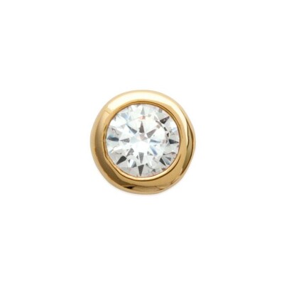 Mono boucle d'oreille en plaqué or et oxyde de zirconium