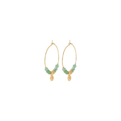 Créole en plaqué or et aventurine