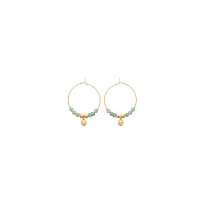 Créole en plaqué or et aventurine