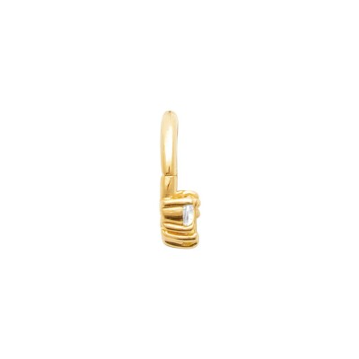 Créole en plaqué or, oxyde de zirconium et pierre synthétique