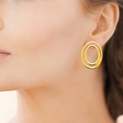 Boucles d'oreilles en acier et pvd