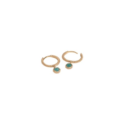 Créole en plaqué or et amazonite