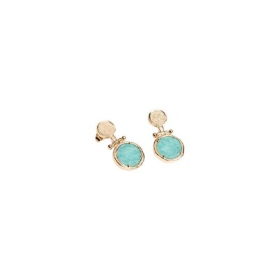 Boucles d'oreilles en plaqué or et amazonite