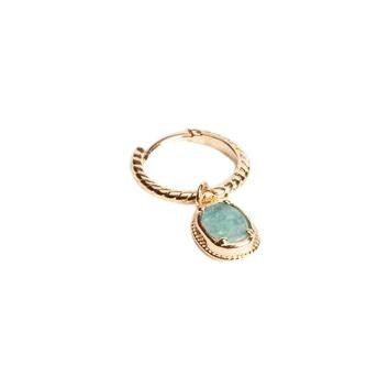 Créole en plaqué or et amazonite